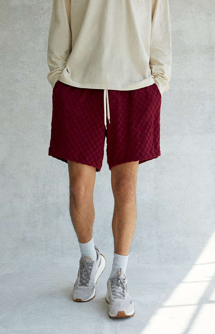 Velour Checkered Volley Shorts