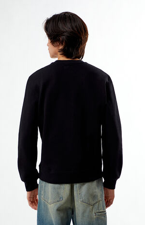Black Embroidered Crew Neck Sweatshirt image number 3