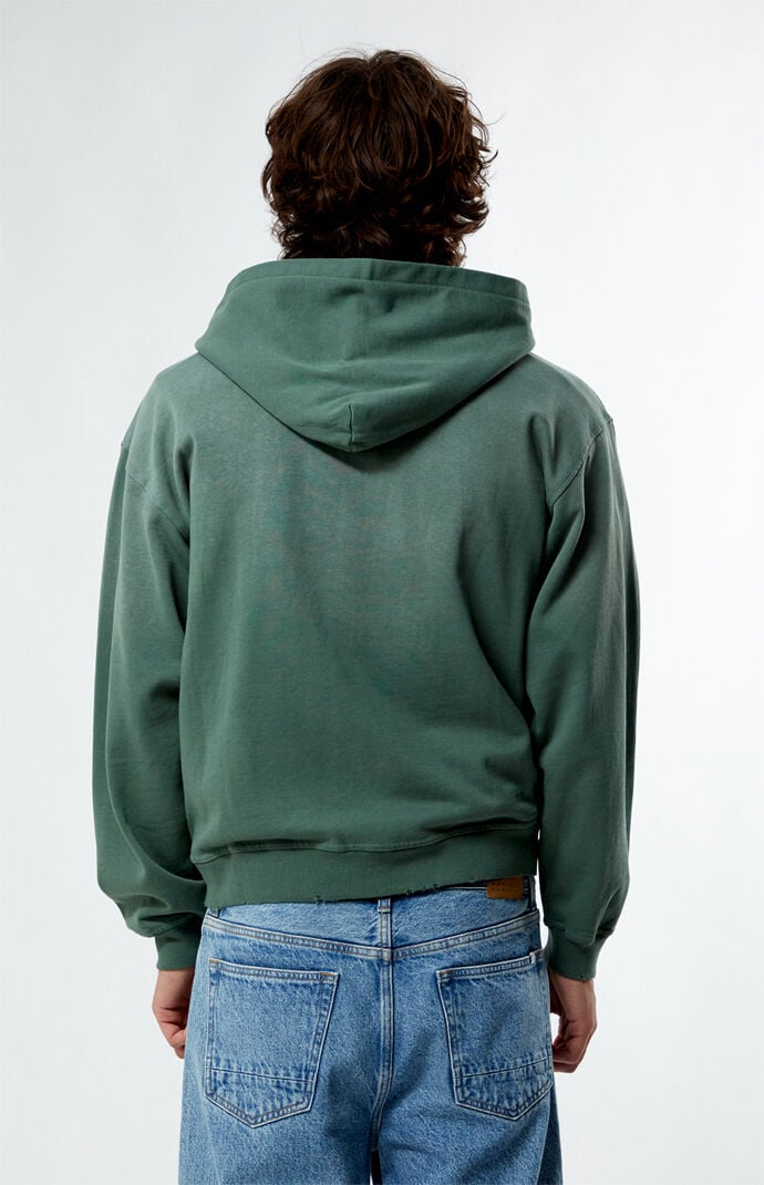Green Heavyweight Spray Full Zip Hoodie