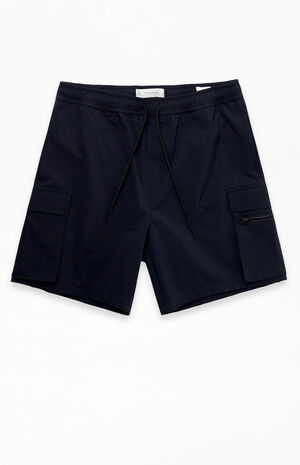 Black Stretch Cargo Shorts image number 1