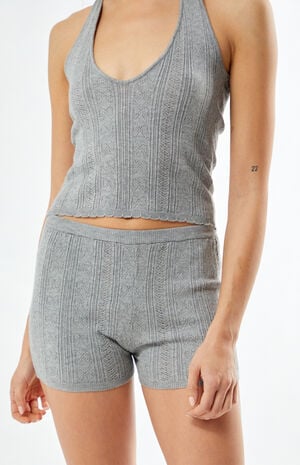 Bow Pointelle Sweater Shorts image number 3