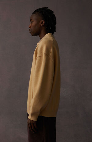 Sand Long Sleeve Polo Sweater image number 4