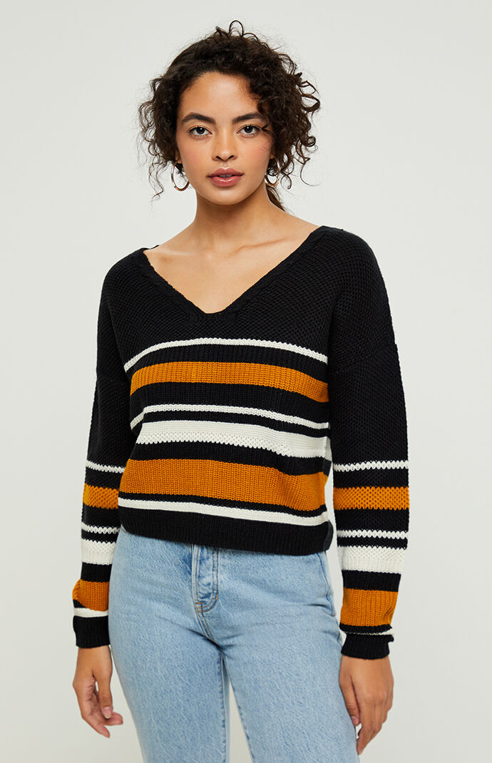 Black Lace-Up Back Sweater at PacSun.com