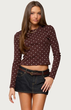 Daliya Polka Dot Long Sleeve Top image number 1