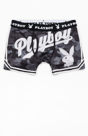 By PacSun Black Camo Varsity Boxer Briefs image number 1