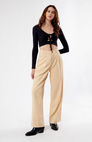 Tie Front Long Sleeve Top image number 4