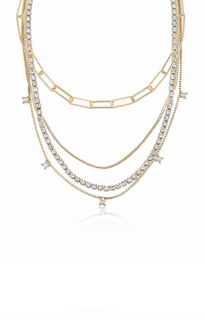 Mixed 18k Gold Plated Chain Necklace image number 6