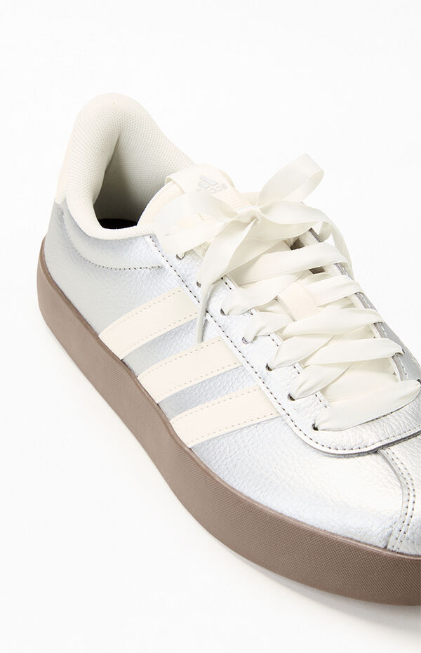 adidas gazelle silver green womens adidas Women's Grand Court 2.0 Sneakers | White/Black