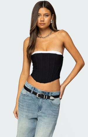Ryla Contrast Layered Mesh Corset image number 1