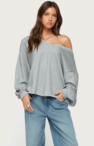 Winfred Oversized V Neck Sweatshirt image number 1