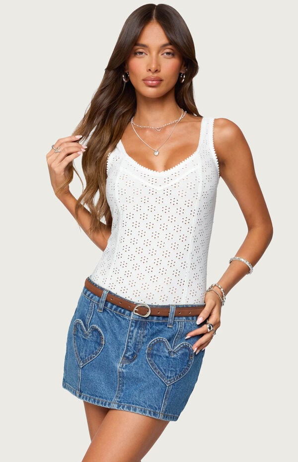 Edikted Clementina Eyelet Bodysuit