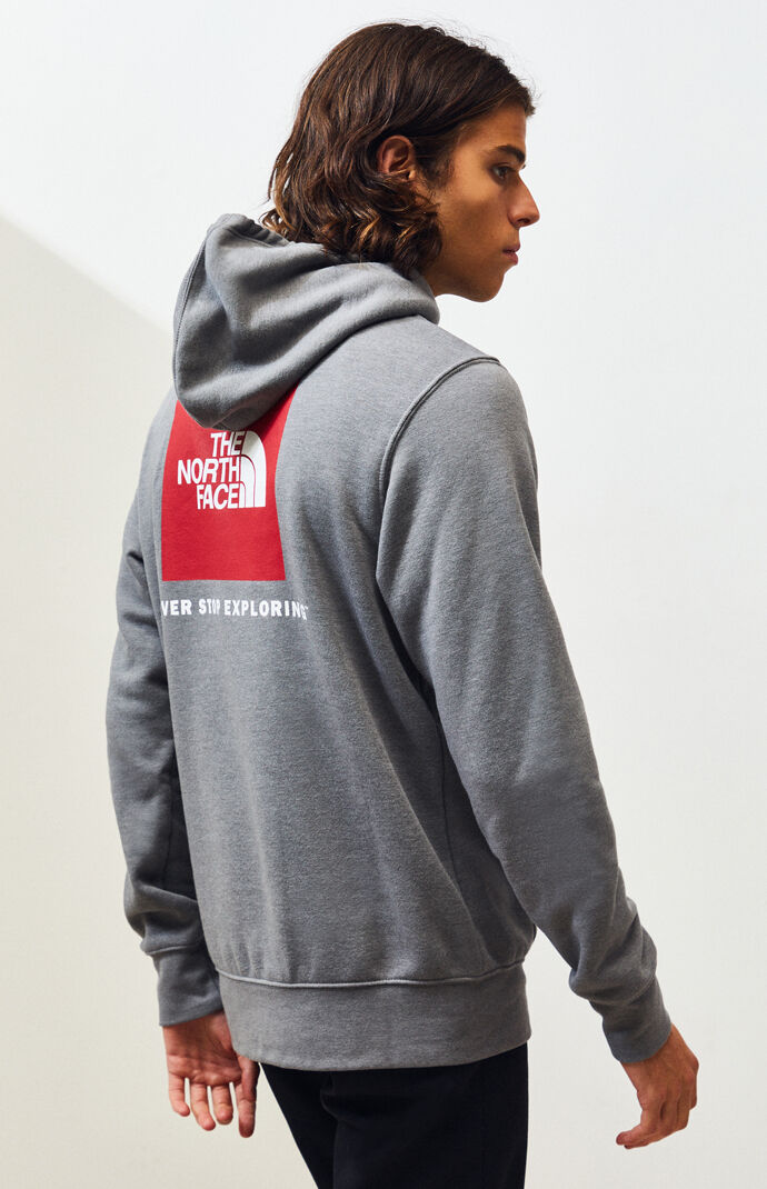 Heather Grey Red Box Pullover Hoodie