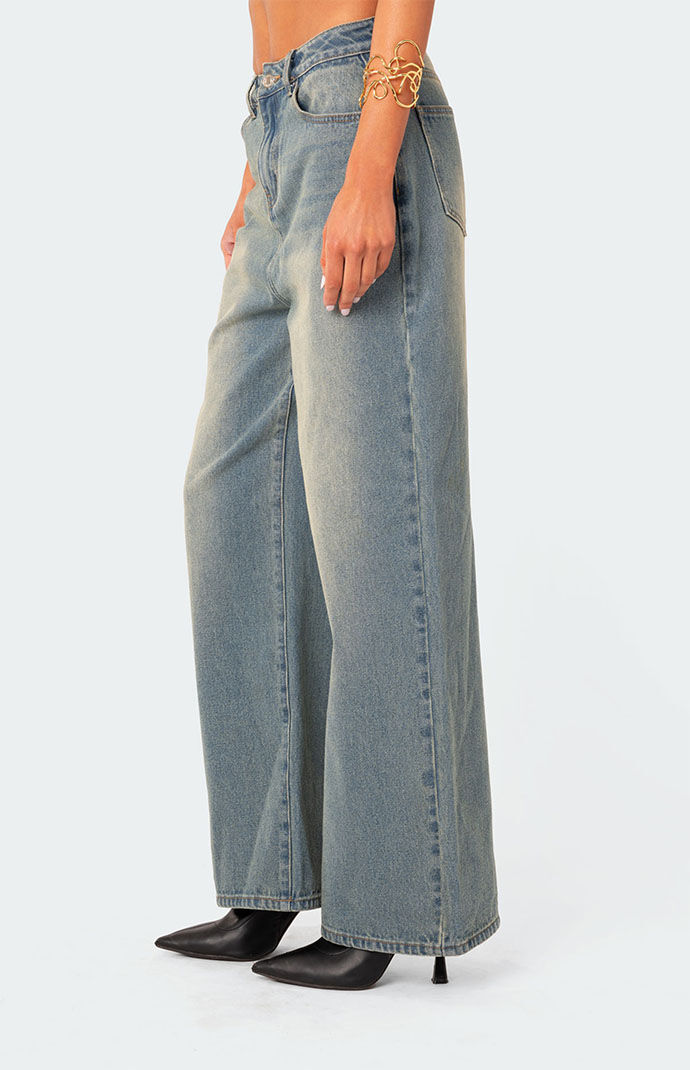 Edikted Braya Washed Low Rise Baggy Jeans | PacSun