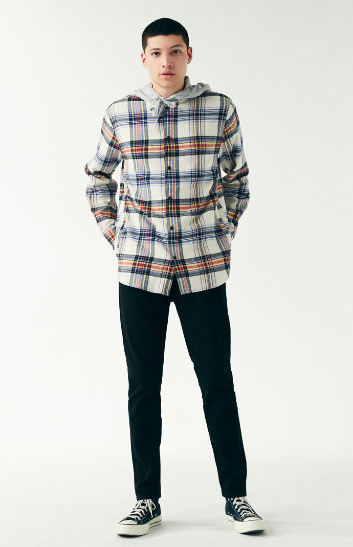 pacsun hooded flannel