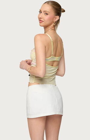 Embroidered Floral Sheer Bra Top image number 3