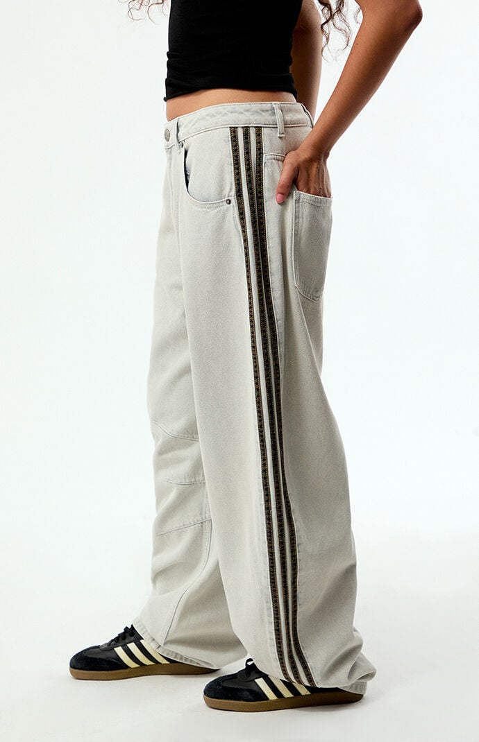 adidas Gray High Waisted Barrel Jeans