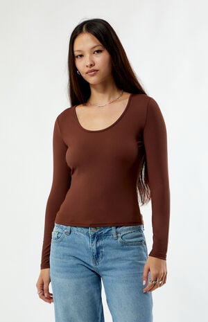 Demi Scoop Neck Long Sleeve Top image number 2