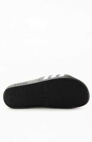 Kids Black Adilette Aqua Slide Sandals image number 4