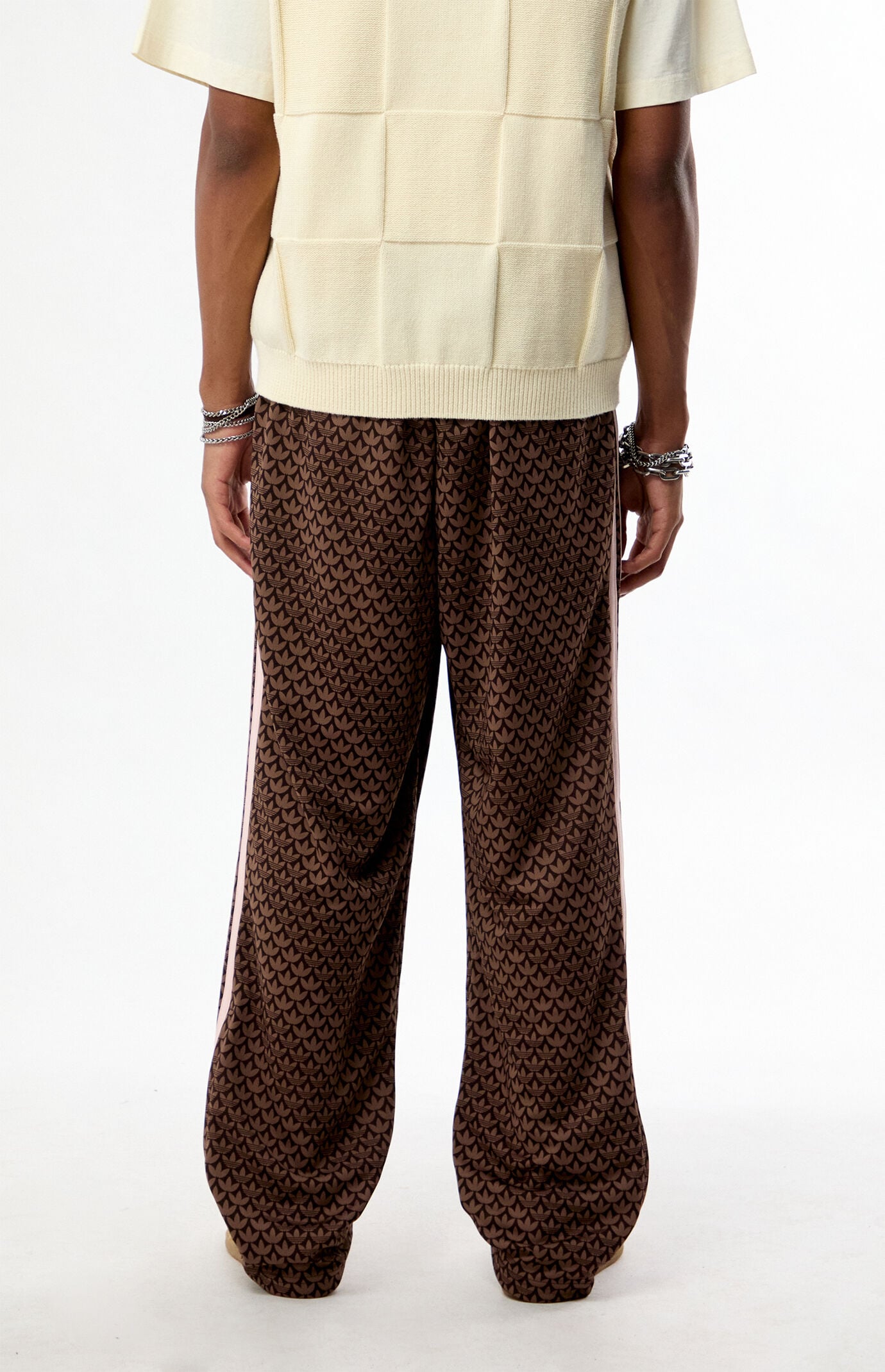 adidas Brown Firebird Monogram Loose Track Pants | Pacsun