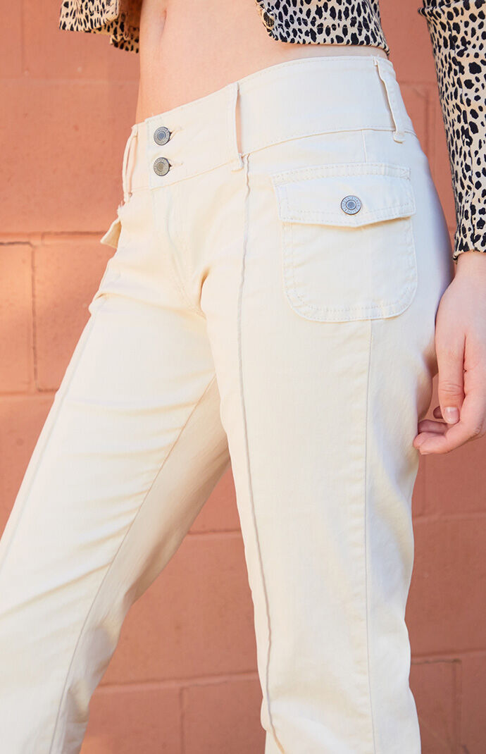 John Galt Cream Agatha Low Rise Pants 