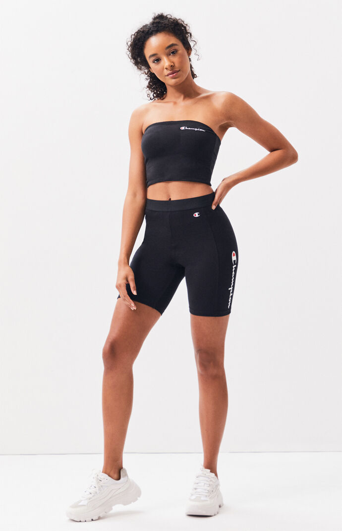 champion shorts and tube top set