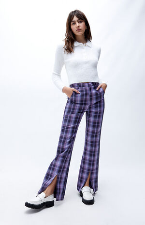 Purple Split Flare Pants image number 4