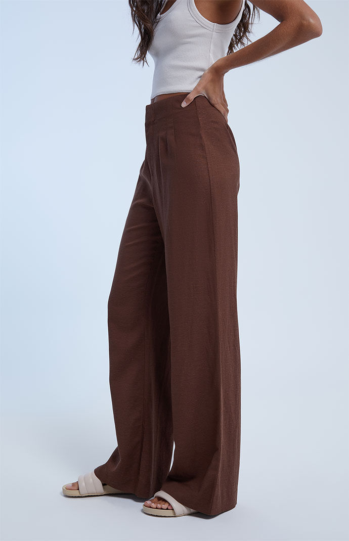 【Anyone more】Hearts Linen Cotton Wide Pants LA Hearts Linen Wide Leg Trousers | PacSun