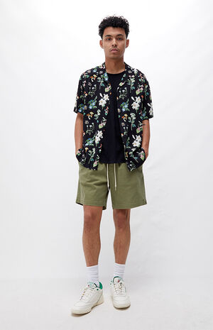 Olive Twill Volley Shorts image number 6