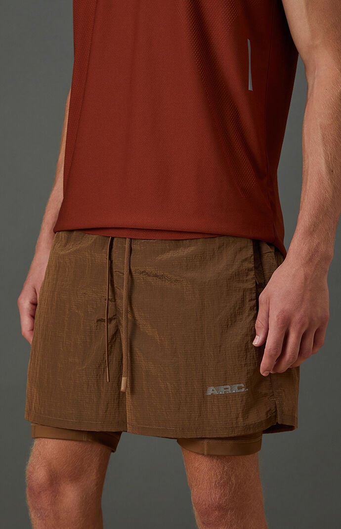 A.R.C. Active Brown Ripstop Running Shorts