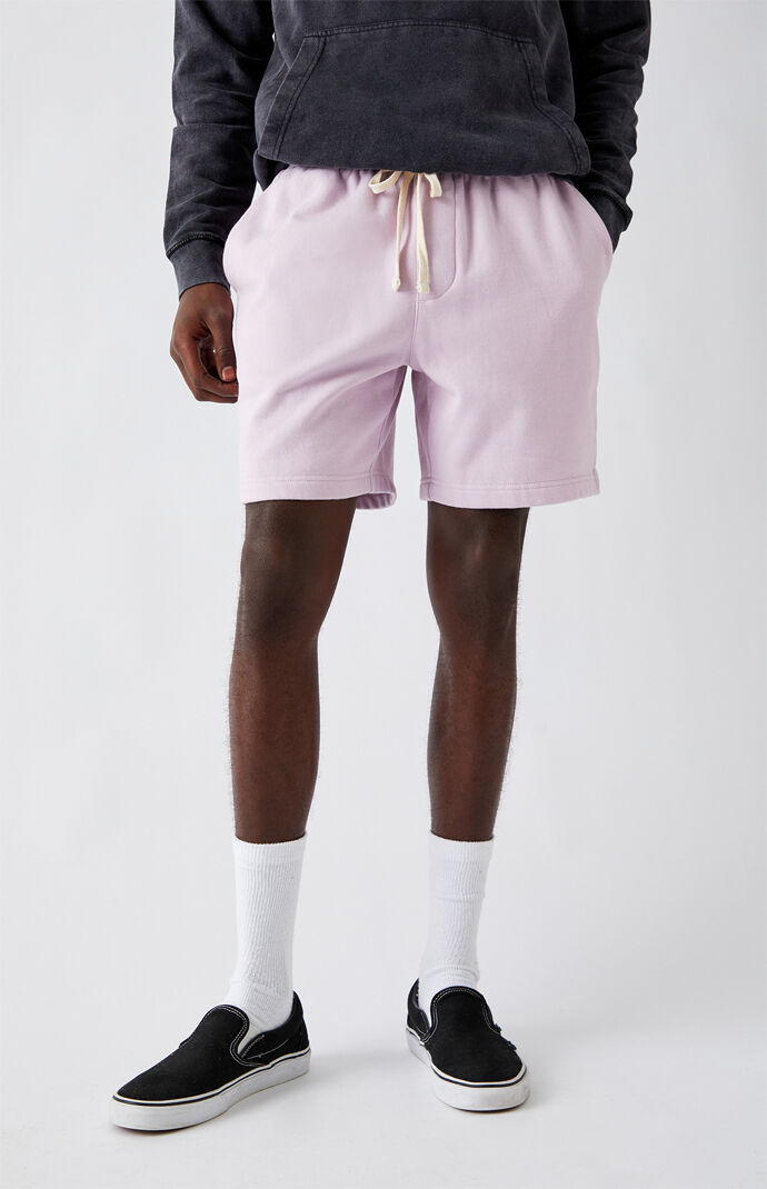 Purple Fleece Drawstring Volleyball Shorts