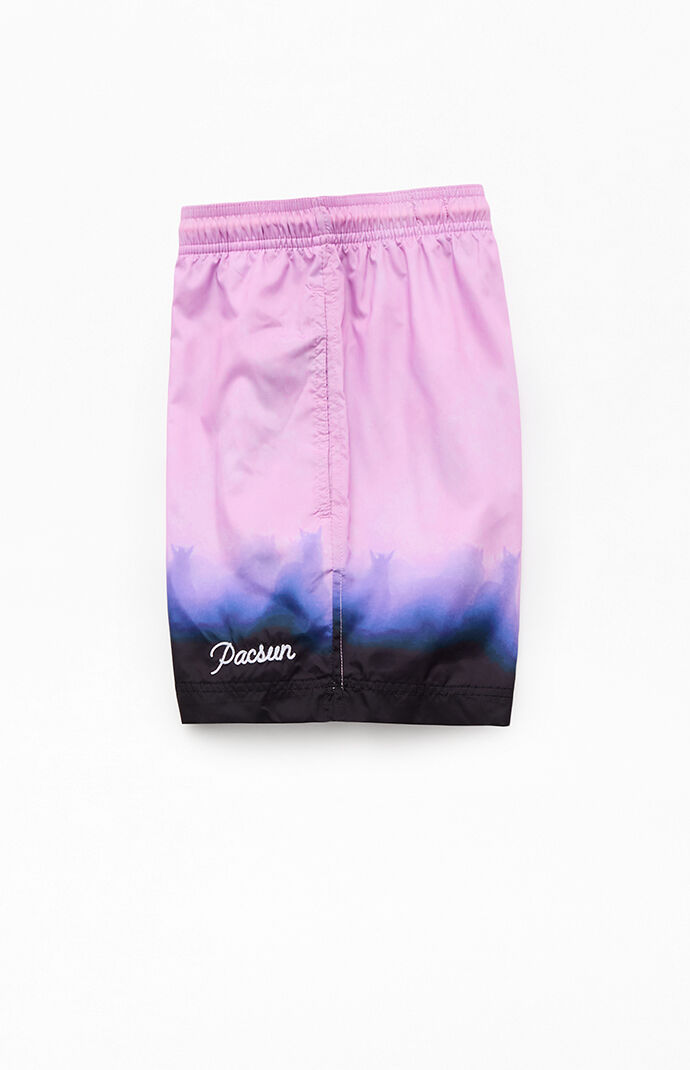 Pacsun Purple Stampede 4.5" Volley Swim Trunks