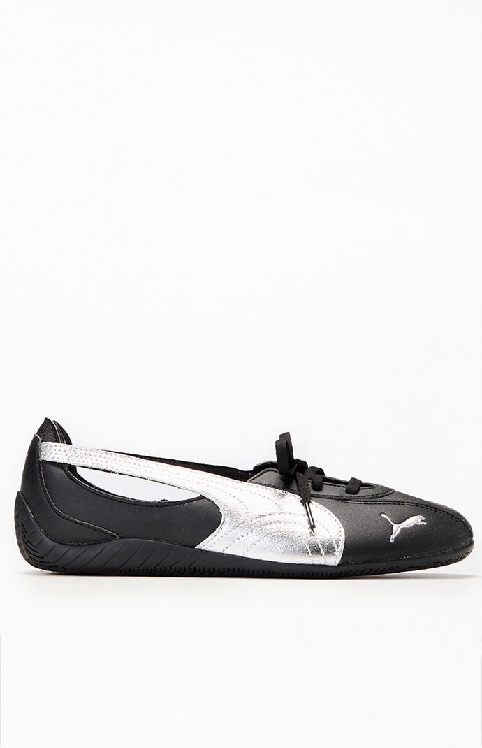Puma Women's Black and Silver Speedcat Ballet Nova Sneakers
