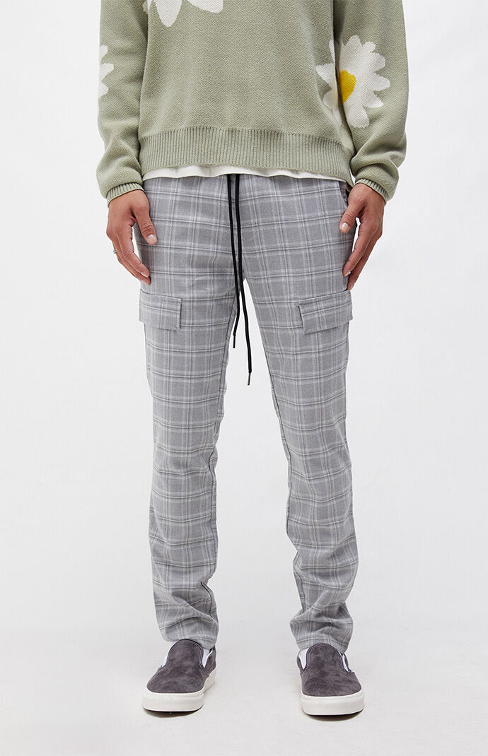 PacSun Gray Plaid Drawstring Pants PacSun