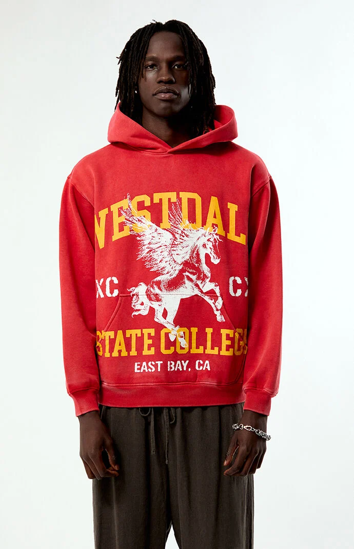 Pacsun Red Athletic Westdale Hoodie