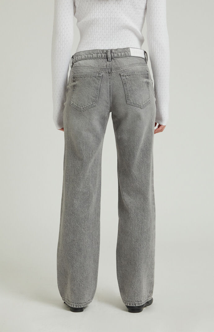 【in a row】Patch Gray Wide Denim WIDE LEG JEANS - Gray | ZARA United States