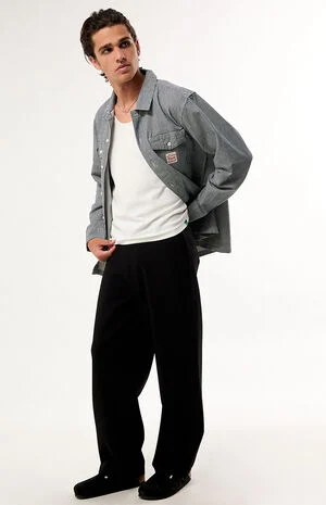 Striped Long Sleeve Worker Shirt image number 1