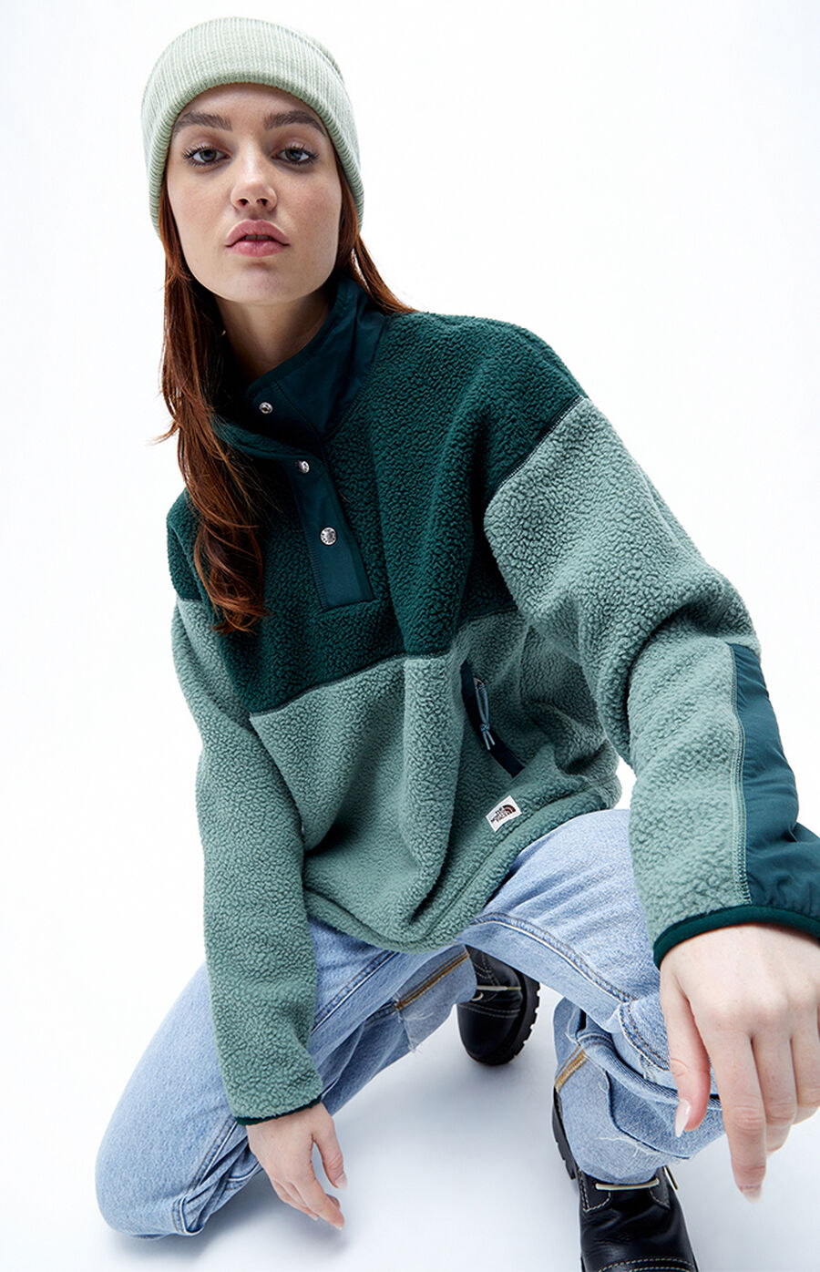 the north face cragmont fleece half snap sweatshirt