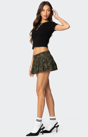 Camo Pleated Mini Skort image number 3