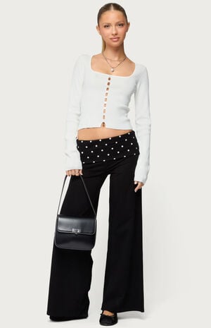 Petite Reeva Polka Dot Foldover Pants image number 5
