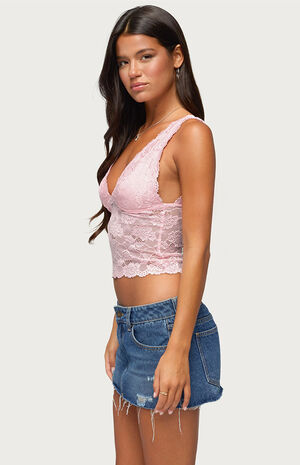 Vanya Sheer Lace V Neck Top image number 2