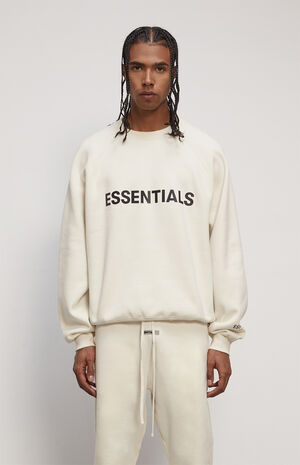 Essentials Cream Crew Neck Sweatshirt image number 2