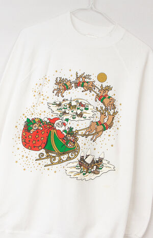 Upcycled Santa Sleigh Sweatshirt image number 2