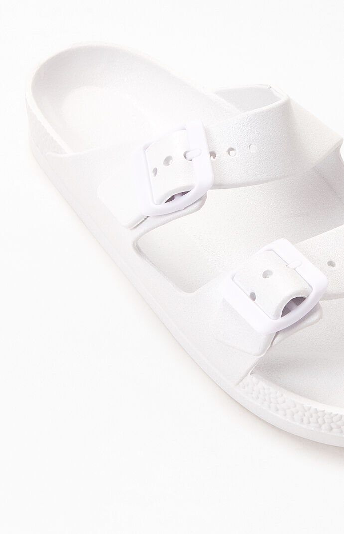 Women's Rubber Double Buckle Slide Sandals