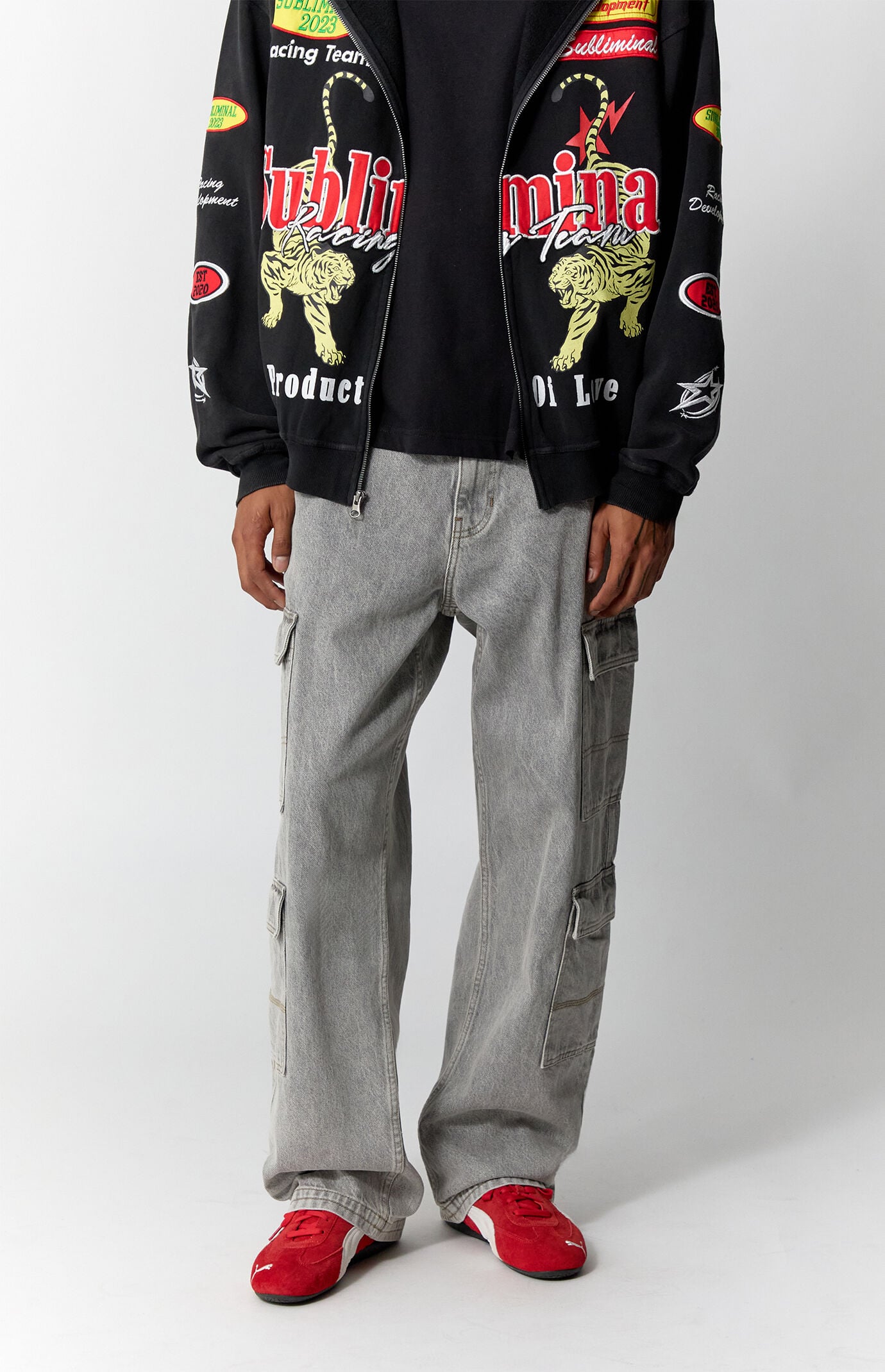 Pacsun Dylan Baggy Jeans Cargo Light Gray