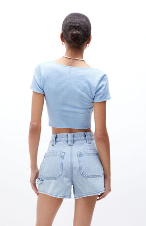 Light Blue Utility Carpenter Shorts image number 4