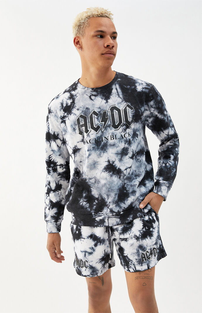 AC DC Tie Dye Crew Neck Sweatshirt PacSun