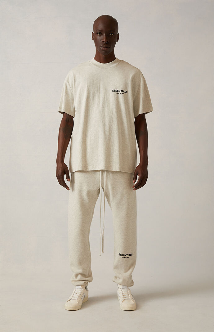 Essentials Fear of God Men's Light Oatmeal Sweatpants - Size Medium