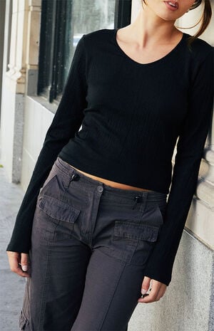 Black Paige Long Sleeve Top image number 1