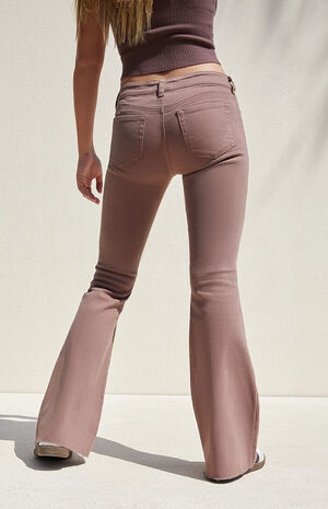 PacSun Brown Stretch Low Rise Flare Jeans