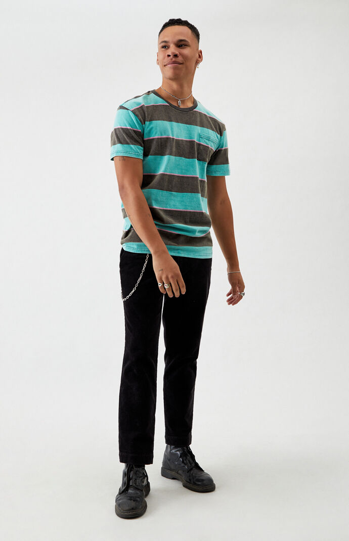 Wash Striped Pocket T-Shirt